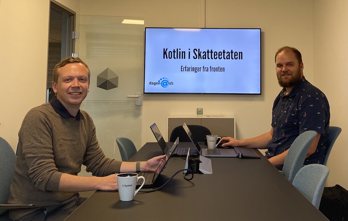 Jarle Hansen presenting at dagen@ifi 2020 - Kotlin in Skatteetaten